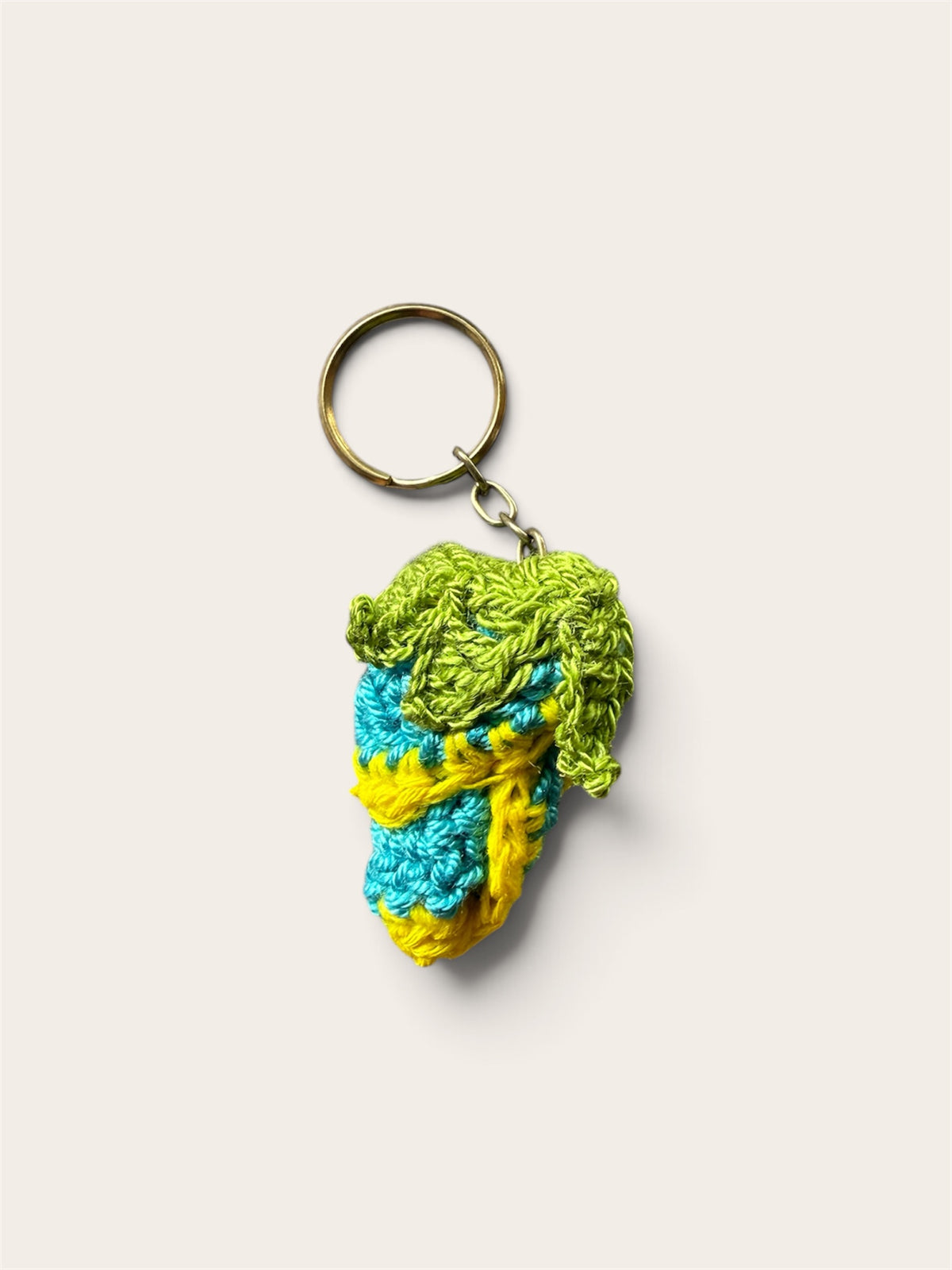 Handmade Crochet Rose Bud Charm Keychain