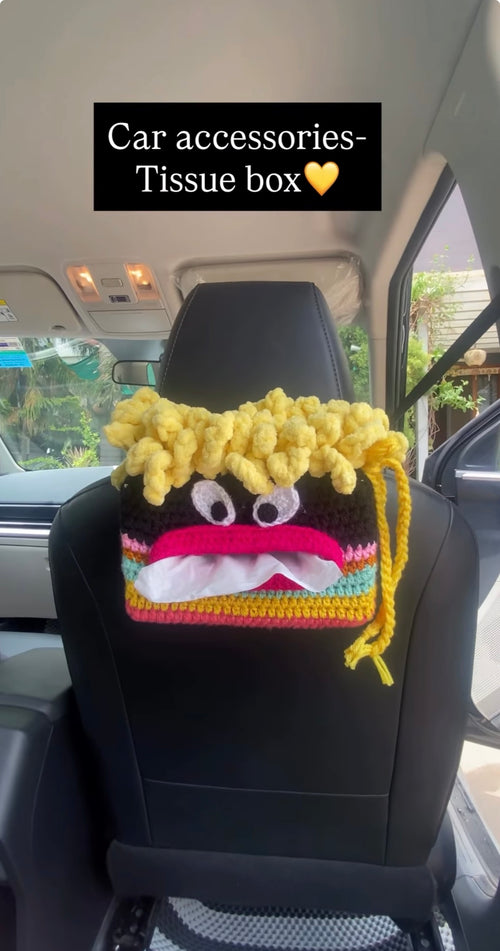 Knot By Knot Crochet Monster Car Tissue Box Cover / Holder (includes tissue box)
