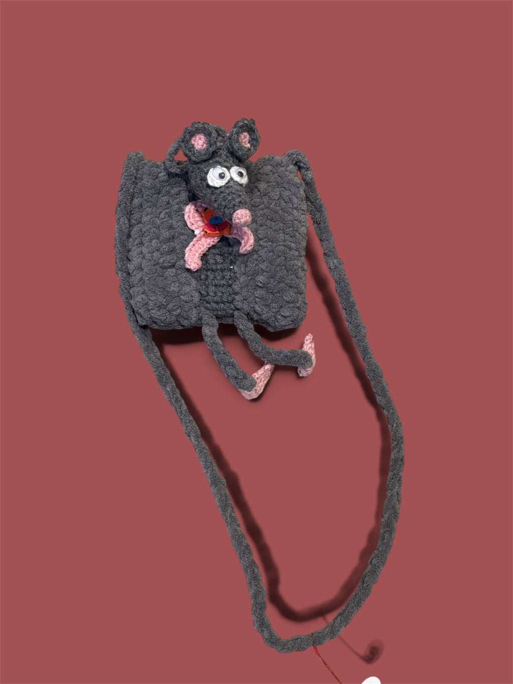 Knot by KnotHandmade Crochet Fox Crossbody Bag with Cute Detailed Face and Strap