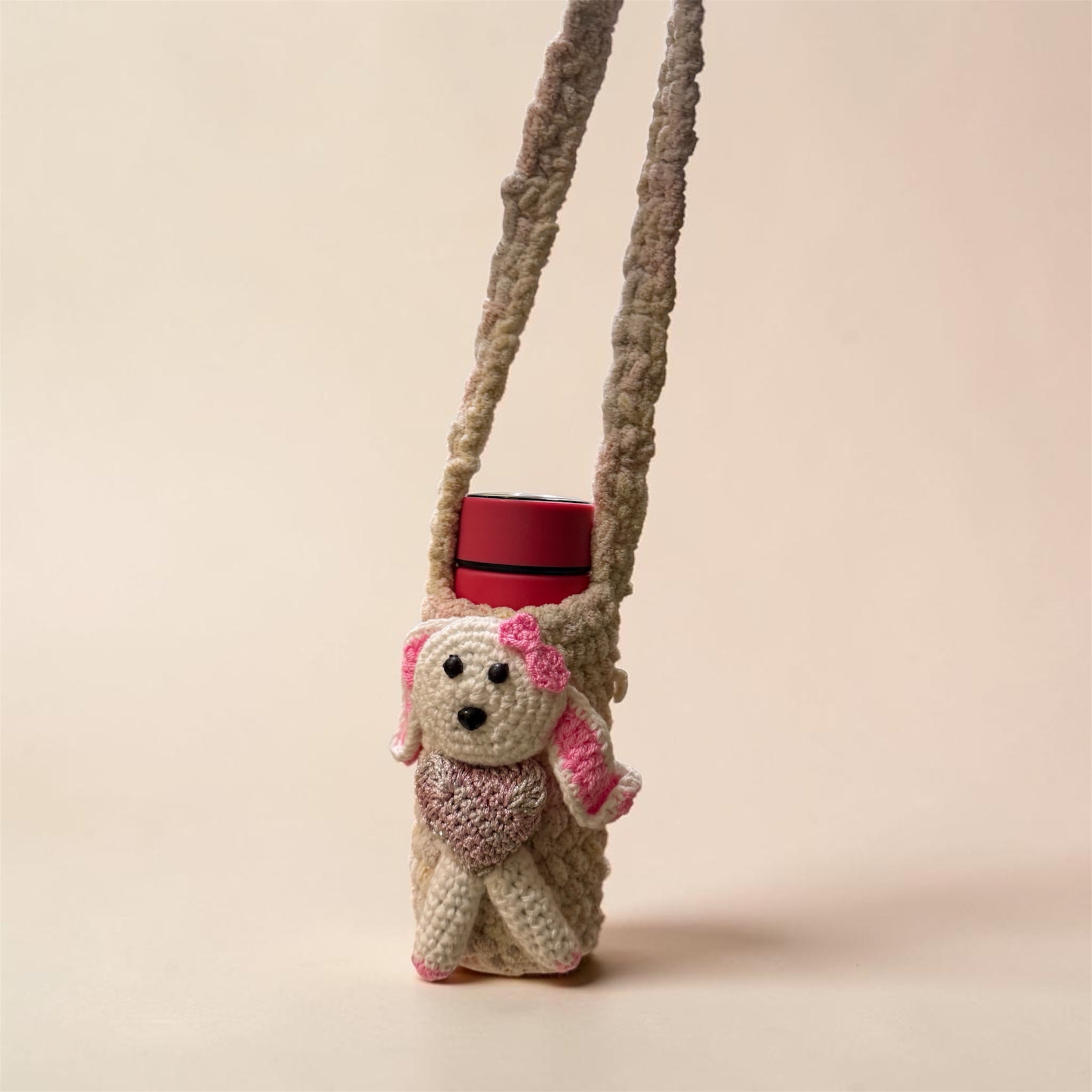 Knot By Knot Handmade Crochet Puppy Water Bottle Holder (includes Bottle)