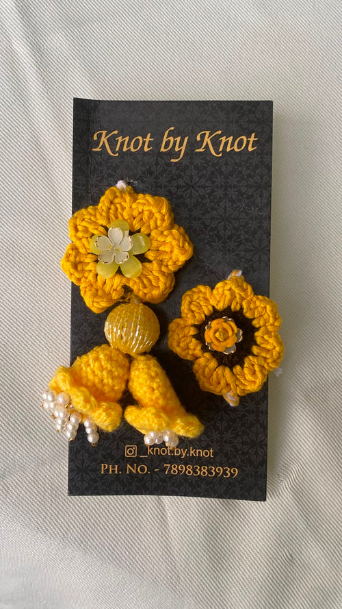 Knot by Knot Handmade Crochet Floral Rakhi for Brother, Pink Raksha Bandhan Rakhi with Decorative Beads and Flowers