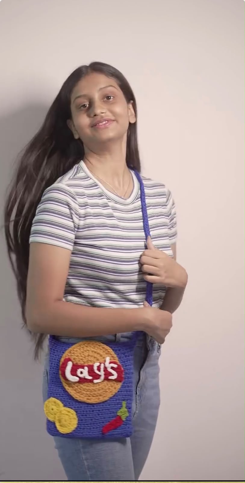 Handmade Crochet "Lay's" Style Chips Sling Bag
